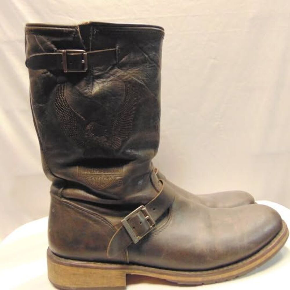 Harley-Davidson Brown Leather Biker Boots – Men’s Size 11